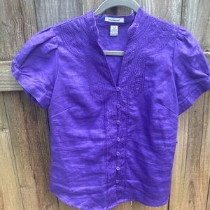 Richard Malcolm purple linen blouse
